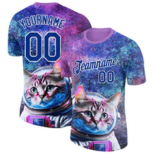 Load image into Gallery viewer, Custom Royal White 3D Pattern Design Space Astronaut Performance T-Shirt