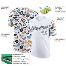 Load image into Gallery viewer, Custom White Black 3D Pattern Design Animal Cat Performance T-Shirt