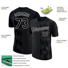 Load image into Gallery viewer, Custom Black White 3D Pattern Design Hawaii Palm Trees Performance T-Shirt