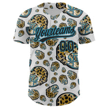 Load image into Gallery viewer, Custom White Black-Panther Blue 3D Pattern Design Football Jaguar Helmet Authentic Baseball Jersey