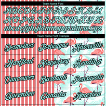 Load image into Gallery viewer, Custom Medium Pink Ice Blue-Black 3D Tropical Hawaii Palm Leaves And Animal Flamingo Performance T-Shirt