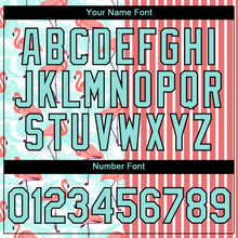 Load image into Gallery viewer, Custom Medium Pink Ice Blue-Black 3D Tropical Hawaii Palm Leaves And Animal Flamingo Performance T-Shirt