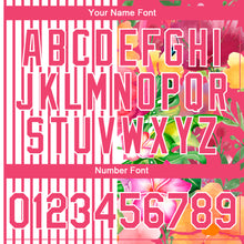 Load image into Gallery viewer, Custom Neon Pink White 3D Tropical Hawaii Palm Leaves And Flower Performance T-Shirt