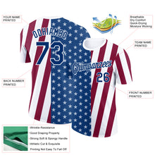 Load image into Gallery viewer, Custom White US Navy Blue-Maroon 3D Pattern Design Star Performance T-Shirt