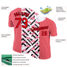 Load image into Gallery viewer, Custom Fire Red Black-White 3D Pattern Design Animal Flamingo Performance T-Shirt