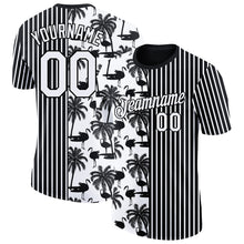 Load image into Gallery viewer, Custom Black White 3D Tropical Hawaii Palm Tree And Animal Flamingo Performance T-Shirt
