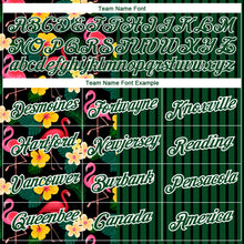 Load image into Gallery viewer, Custom Green Black-White 3D Tropical Hawaii Plant And Animal Flamingo Performance T-Shirt