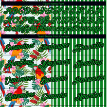 Load image into Gallery viewer, Custom Grass Green Black-White 3D Tropical Hawaii Leaves And Animal Parrot Performance T-Shirt