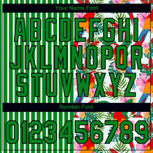 Load image into Gallery viewer, Custom Grass Green Black-White 3D Tropical Hawaii Leaves And Animal Parrot Performance T-Shirt