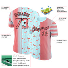 Load image into Gallery viewer, Custom Medium Pink Ice Blue-Black 3D Pattern Design Animal Flamingo Performance T-Shirt