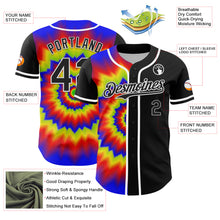 Load image into Gallery viewer, Custom Black White 3D Pattern Design Rave Psychedelic Authentic Baseball Jersey