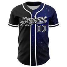Load image into Gallery viewer, Custom Black White 3D Pattern Design Rave Galaxy Star Authentic Baseball Jersey