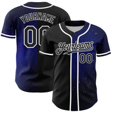 Load image into Gallery viewer, Custom Black White 3D Pattern Design Rave Galaxy Star Authentic Baseball Jersey