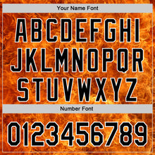 Load image into Gallery viewer, Custom Orange Black-White 3D Pattern Design Rave Flame Authentic Baseball Jersey