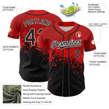 Load image into Gallery viewer, Custom Red Black-White 3D Pattern Design Rave Splatter Authentic Baseball Jersey