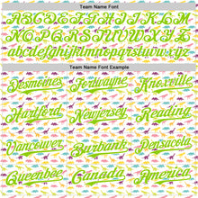 Load image into Gallery viewer, Custom White Neon Green 3D Pattern Design Animal Dinosaur Authentic Baseball Jersey