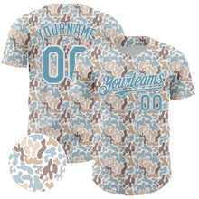 Load image into Gallery viewer, Custom White Shadow Blue 3D Pattern Design Abstract Spots Authentic Baseball Jersey