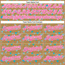 Load image into Gallery viewer, Custom Old Gold Pink-White 3D Pattern Design Geometric Shape Authentic Baseball Jersey