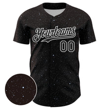 Load image into Gallery viewer, Custom Black White 3D Pattern Design Starry Sky Authentic Baseball Jersey