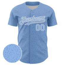 Load image into Gallery viewer, Custom Light Blue White 3D Pattern Design Dots Authentic Baseball Jersey