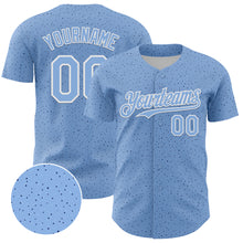Load image into Gallery viewer, Custom Light Blue White 3D Pattern Design Dots Authentic Baseball Jersey