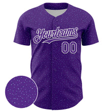 Load image into Gallery viewer, Custom Purple White 3D Pattern Design Dots Authentic Baseball Jersey