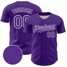 Load image into Gallery viewer, Custom Purple White 3D Pattern Design Dots Authentic Baseball Jersey