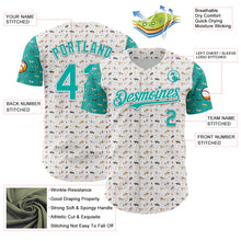 Load image into Gallery viewer, Custom White Aqua 3D Pattern Design Rodeo Cowboy Authentic Baseball Jersey
