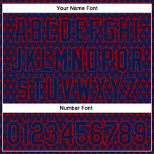 Load image into Gallery viewer, Custom Navy Red 3D Pattern Design Hearts Authentic Baseball Jersey