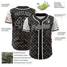 Load image into Gallery viewer, Custom Black White 3D Pattern Design Rodeo Cowboy Authentic Baseball Jersey