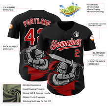 Load image into Gallery viewer, Custom Black Red-White 3D Pattern Design Knight Hero Art Authentic Baseball Jersey