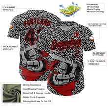 Load image into Gallery viewer, Custom Black Red-White 3D Pattern Design Knight Hero Art Authentic Baseball Jersey