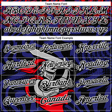 Load image into Gallery viewer, Custom Red Black-Thunder Blue 3D Pattern Design Knight Hero Art Authentic Baseball Jersey