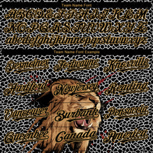 Load image into Gallery viewer, Custom Black Old Gold 3D Pattern Design Animal Lion Authentic Baseball Jersey