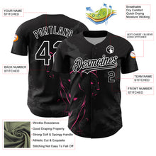 Load image into Gallery viewer, Custom Black Pink-White 3D Pattern Design Animal Panther Authentic Baseball Jersey