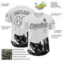 Load image into Gallery viewer, Custom White Black 3D Pattern Design Animal Wolf Authentic Baseball Jersey