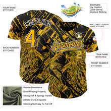 Load image into Gallery viewer, Custom Black Gold-White 3D Pattern Design Animal Eagle Authentic Baseball Jersey