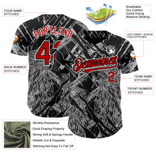Load image into Gallery viewer, Custom Black Red-White 3D Pattern Design Animal Eagle Authentic Baseball Jersey