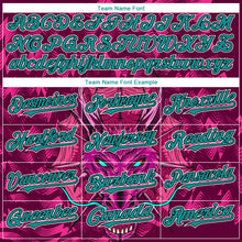 Load image into Gallery viewer, Custom Crimson Teal-Black 3D Pattern Design Animal Dragon Authentic Baseball Jersey