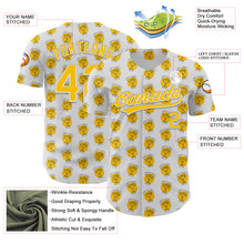 Load image into Gallery viewer, Custom White Yellow 3D Pattern Design Champion Trophy Authentic Baseball Jersey