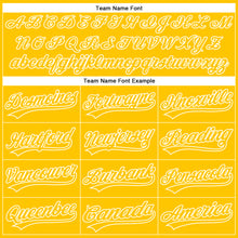 Load image into Gallery viewer, Custom White Yellow 3D Pattern Design Champion Trophy Authentic Baseball Jersey