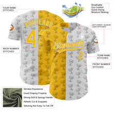 Load image into Gallery viewer, Custom White Yellow 3D Pattern Design Champion Trophy Authentic Baseball Jersey
