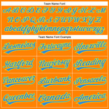 Load image into Gallery viewer, Custom Bay Orange Electric Blue-Light Yellow 3D Pattern Design Champion Trophy Authentic Baseball Jersey