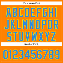 Load image into Gallery viewer, Custom Bay Orange Electric Blue-Light Yellow 3D Pattern Design Champion Trophy Authentic Baseball Jersey