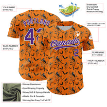 Load image into Gallery viewer, Custom Bay Orange Purple-White 3D Pattern Halloween Authentic Baseball Jersey