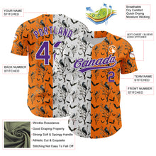 Load image into Gallery viewer, Custom Bay Orange Purple-White 3D Pattern Halloween Authentic Baseball Jersey
