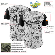 Load image into Gallery viewer, Custom White Black 3D Pattern Halloween Authentic Baseball Jersey