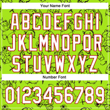 Load image into Gallery viewer, Custom Neon Green White-Red 3D Pattern Halloween Authentic Baseball Jersey