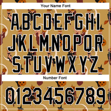 Load image into Gallery viewer, Custom Old Gold Black-White 3D Pattern Halloween Authentic Baseball Jersey