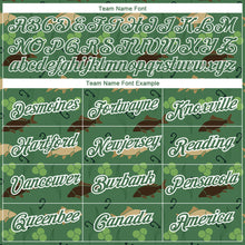 Load image into Gallery viewer, Custom Kelly Green White 3D Pattern Design Fishing Fish Hook Performance T-Shirt